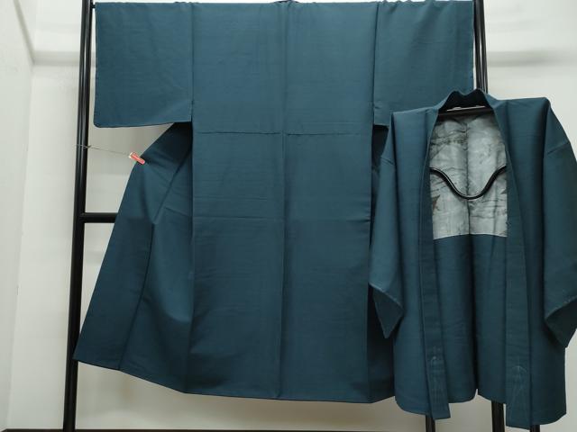 平和屋着物●男性 紬 アンサンブル 百入茶色 正絹 逸品 CAAW3672vf