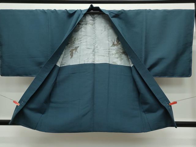 平和屋着物●男性 紬 アンサンブル 百入茶色 正絹 逸品 CAAW3672vf