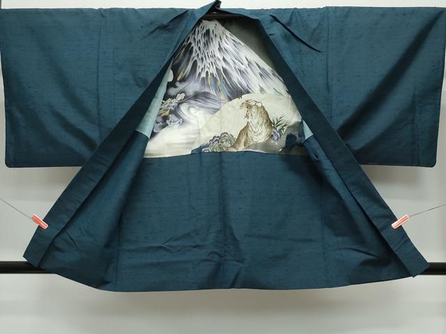 平和屋着物●男性 紬 髭紬羽織セット 百入茶色 正絹 逸品 CAAW3684vf