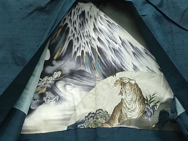 平和屋着物●男性 紬 髭紬羽織セット 百入茶色 正絹 逸品 CAAW3684vf