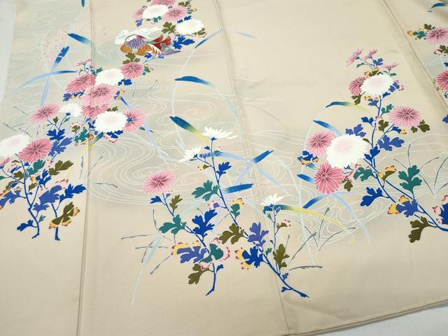 平和屋着物●訪問着 流水鴛鴦草花文 正絹 逸品 CAAW3704vf