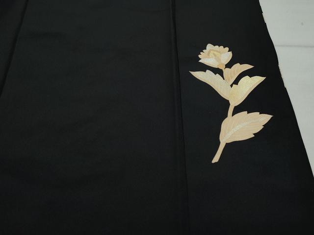 平和屋着物●豪華黒留袖　佐賀錦　駒刺繍　更紗花唐草文　金彩　正絹　逸品　CAAW3709vf