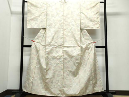 平和屋着物●上質な紬 幾何学文様 正絹 逸品 CAAW3711vf