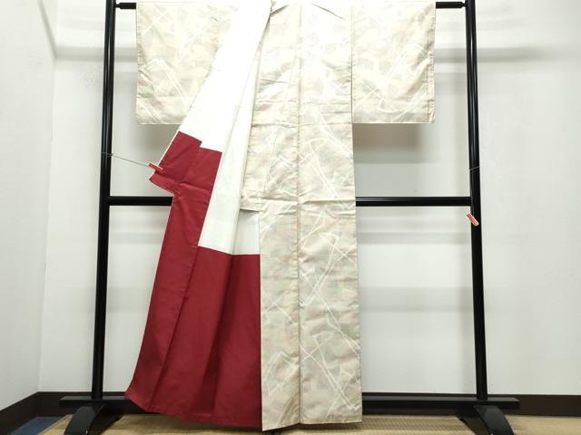 平和屋着物●上質な紬 幾何学文様 正絹 逸品 CAAW3711vf