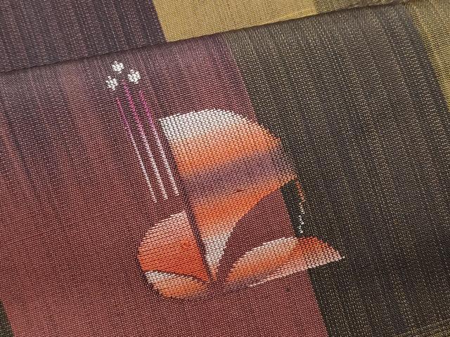 平和屋着物●上質な紬 市松花文 正絹 逸品 CAAW3715vf
