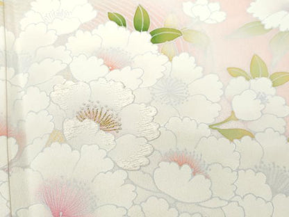 平和屋着物●訪問着　刺繍　草花文　正絹　逸品　CAAW3717vf