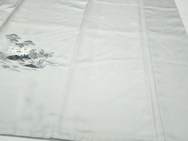 平和屋着物●訪問着 風景渡り橋草花文 暈し染め 銀彩 正絹 逸品 CAAW3720vf