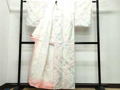 平和屋着物●本場大島紬 幾何学文様 正絹 逸品 CAAW3730vf