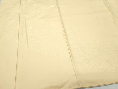 平和屋着物●色留袖 色無地 青海波地紋 淡香色 正絹 逸品 CAAW3747vf