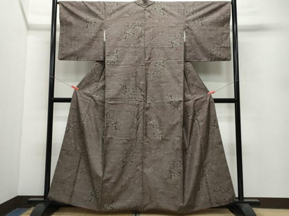 平和屋着物●本場大島紬 9マルキ 草花文 正絹 逸品 CAAW3767vf