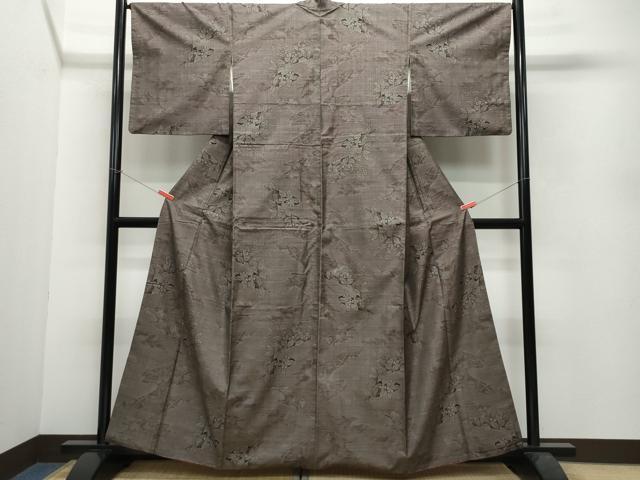 平和屋着物●本場大島紬 9マルキ 草花文 正絹 逸品 CAAW3767vf