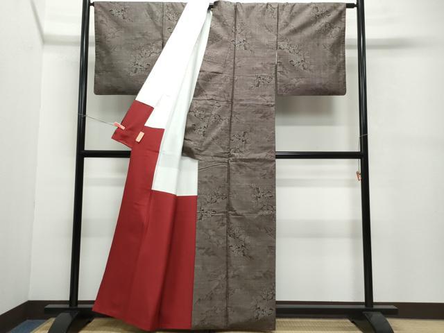 平和屋着物●本場大島紬 9マルキ 草花文 正絹 逸品 CAAW3767vf