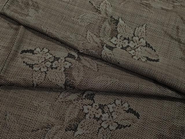平和屋着物●本場大島紬 9マルキ 草花文 正絹 逸品 CAAW3767vf