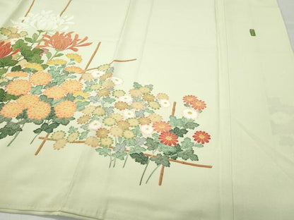 平和屋着物●豪華色留袖 作家物 乱菊草花文 正絹 逸品 CAAW3778vf
