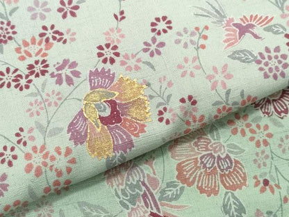 平和屋着物●上質な紬 更紗花鳥唐草文 正絹 逸品 CAAW3780vf