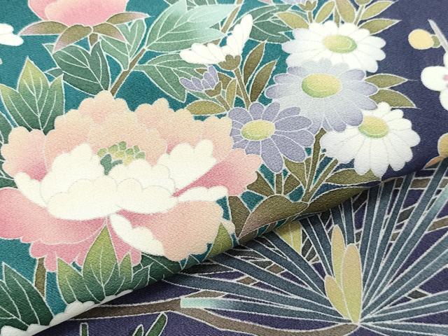 平和屋着物●十日町友禅作家　岡村蒼風　色留袖　松花文　正絹　逸品　CAAW3784vf