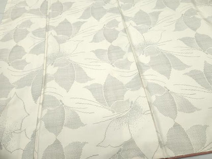 平和屋着物●本場大島紬　白大島　舞蝶文　正絹　逸品　CABF3214ut