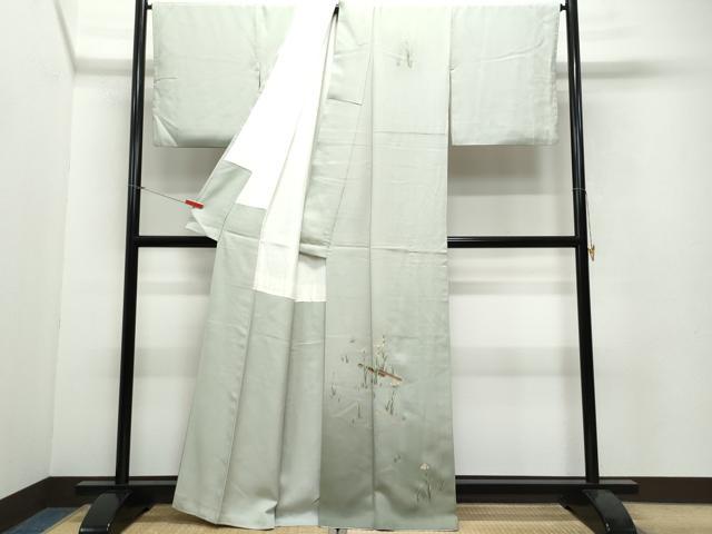 平和屋着物●日本画家　堀信　訪問着　花筏文　金彩　正絹　逸品　CAAW3797vf