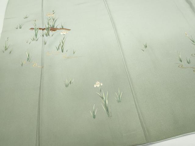 平和屋着物●日本画家　堀信　訪問着　花筏文　金彩　正絹　逸品　CAAW3797vf