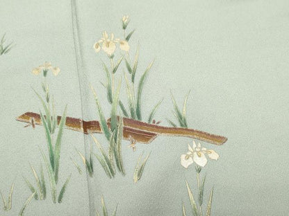 平和屋着物●日本画家　堀信　訪問着　花筏文　金彩　正絹　逸品　CAAW3797vf
