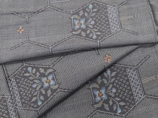 平和屋着物●上質な紬　亀甲花文　正絹　逸品　CAAW3798vf