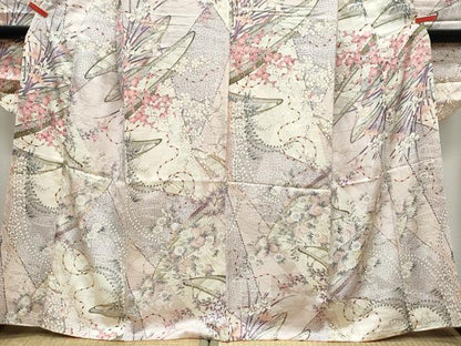 平和屋着物●創業460年・千總　振袖　草花文　金彩　正絹　逸品　CAAW3799vf