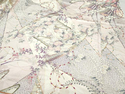 平和屋着物●創業460年・千總　振袖　草花文　金彩　正絹　逸品　CAAW3799vf