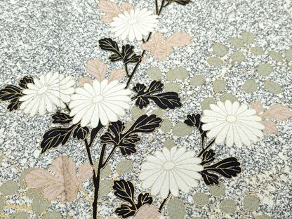 平和屋着物●訪問着 立波草花文 たたき染め 金彩 正絹 逸品 CAAW3800vf