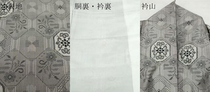 平和屋着物●本場村山大島紬 亀甲草花文 正絹 逸品 CAAW3804vf