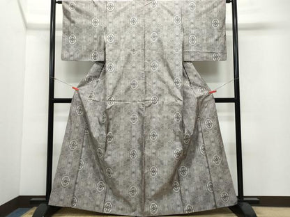 平和屋着物●本場村山大島紬 亀甲草花文 正絹 逸品 CAAW3804vf