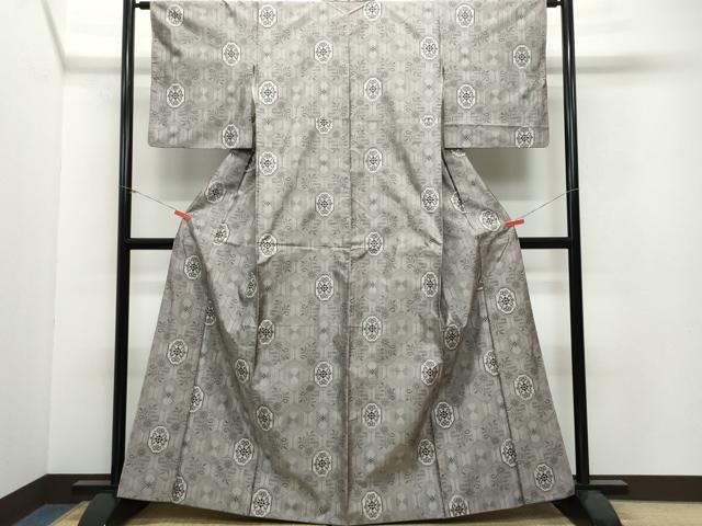 平和屋着物●本場村山大島紬 亀甲草花文 正絹 逸品 CAAW3804vf