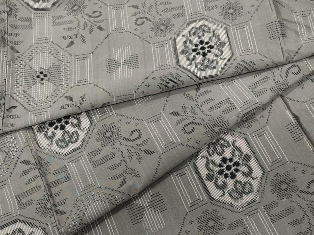 平和屋着物●本場村山大島紬 亀甲草花文 正絹 逸品 CAAW3804vf