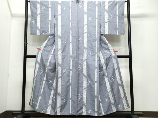 平和屋着物●上質な紬 絞り 舞葉文 正絹 逸品 CAAW3822vf