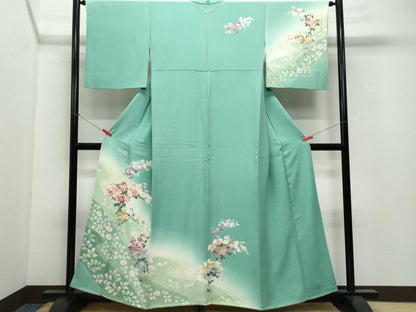 平和屋着物●訪問着 絞り 草花文 暈し染め 正絹 逸品 CAAW3830vf