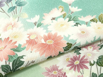 平和屋着物●訪問着 絞り 草花文 暈し染め 正絹 逸品 CAAW3830vf