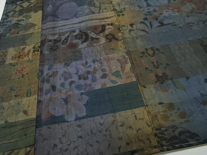平和屋着物●小千谷紬　百柄　正絹　逸品　未使用　CAAW3833vf