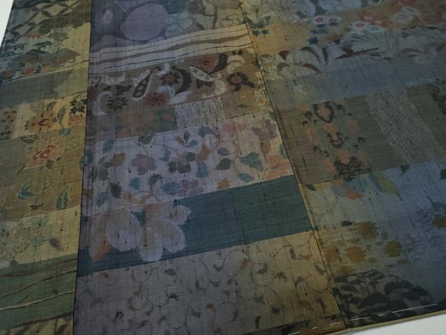 平和屋着物●小千谷紬　百柄　正絹　逸品　未使用　CAAW3833vf