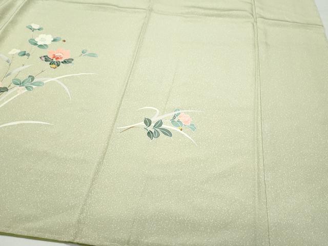 平和屋着物●訪問着 友禅 草花文 たたき染め 正絹 逸品 CAAW3840vf