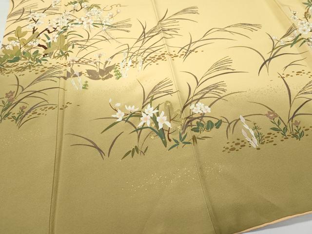 平和屋着物●訪問着　作家物　草花文　金彩　正絹　逸品　CAAW3861vf