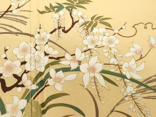 平和屋着物●訪問着　作家物　草花文　金彩　正絹　逸品　CAAW3861vf