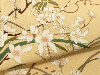 平和屋着物●訪問着　作家物　草花文　金彩　正絹　逸品　CAAW3861vf