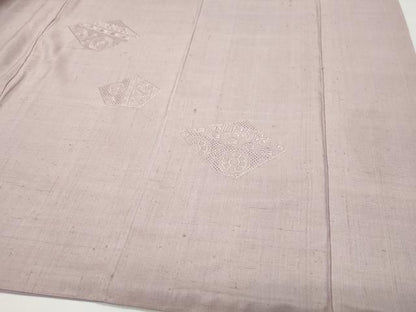 平和屋着物●中国三大刺繍　スワトウ刺繍　総刺繍　訪問着　紬地　吉祥花文　鴇浅葱色　正絹　逸品　CAAW3880vf