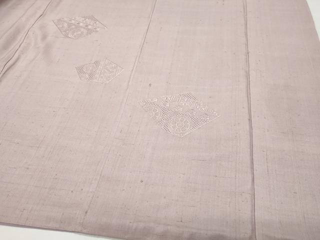 平和屋着物●中国三大刺繍　スワトウ刺繍　総刺繍　訪問着　紬地　吉祥花文　鴇浅葱色　正絹　逸品　CAAW3880vf