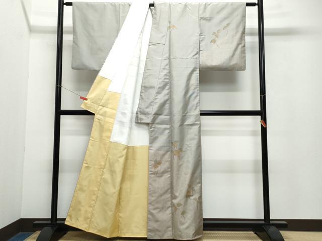 平和屋着物●訪問着 本場染大島紬 南天文 金銀彩 正絹 逸品 CAAW3883vf