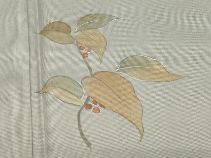 平和屋着物●訪問着 本場染大島紬 南天文 金銀彩 正絹 逸品 CAAW3883vf