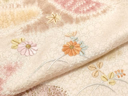 平和屋着物●訪問着 絞り 刺繍 吉祥草花文 金彩 正絹 逸品 CAAW3892vf