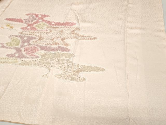 平和屋着物●訪問着 絞り 刺繍 吉祥草花文 金彩 正絹 逸品 CAAW3892vf