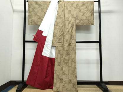 平和屋着物●上質な紬　吉祥文　正絹　逸品　CAAW3896vf