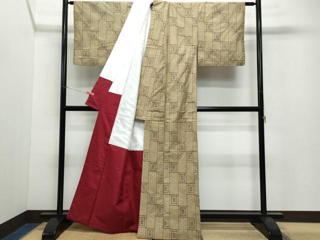 平和屋着物●上質な紬　吉祥文　正絹　逸品　CAAW3896vf