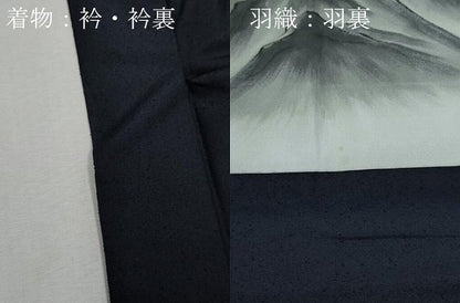 平和屋着物●男性 本場大島紬 アンサンブル 薩摩結城 濃紺色 正絹 逸品 CAAW3902vf
